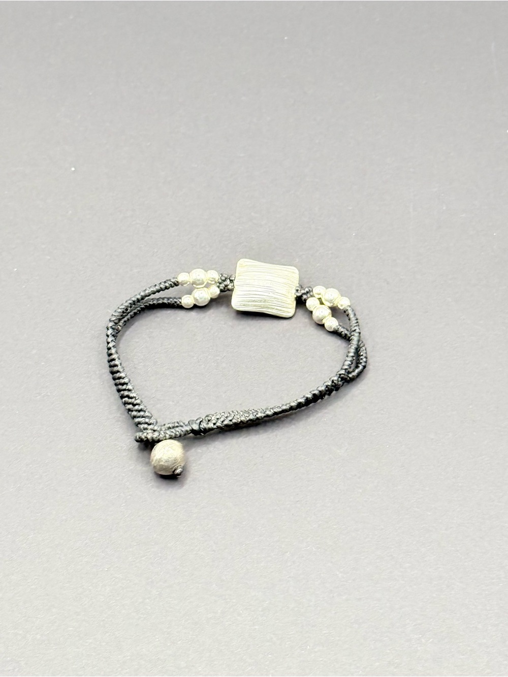 Sterling Silver Accent Black Cord Bracelet